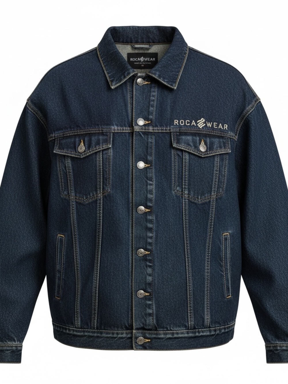 Vintage Rocawear Men's Indigo Blue Denim Jacket with Button Front 3X